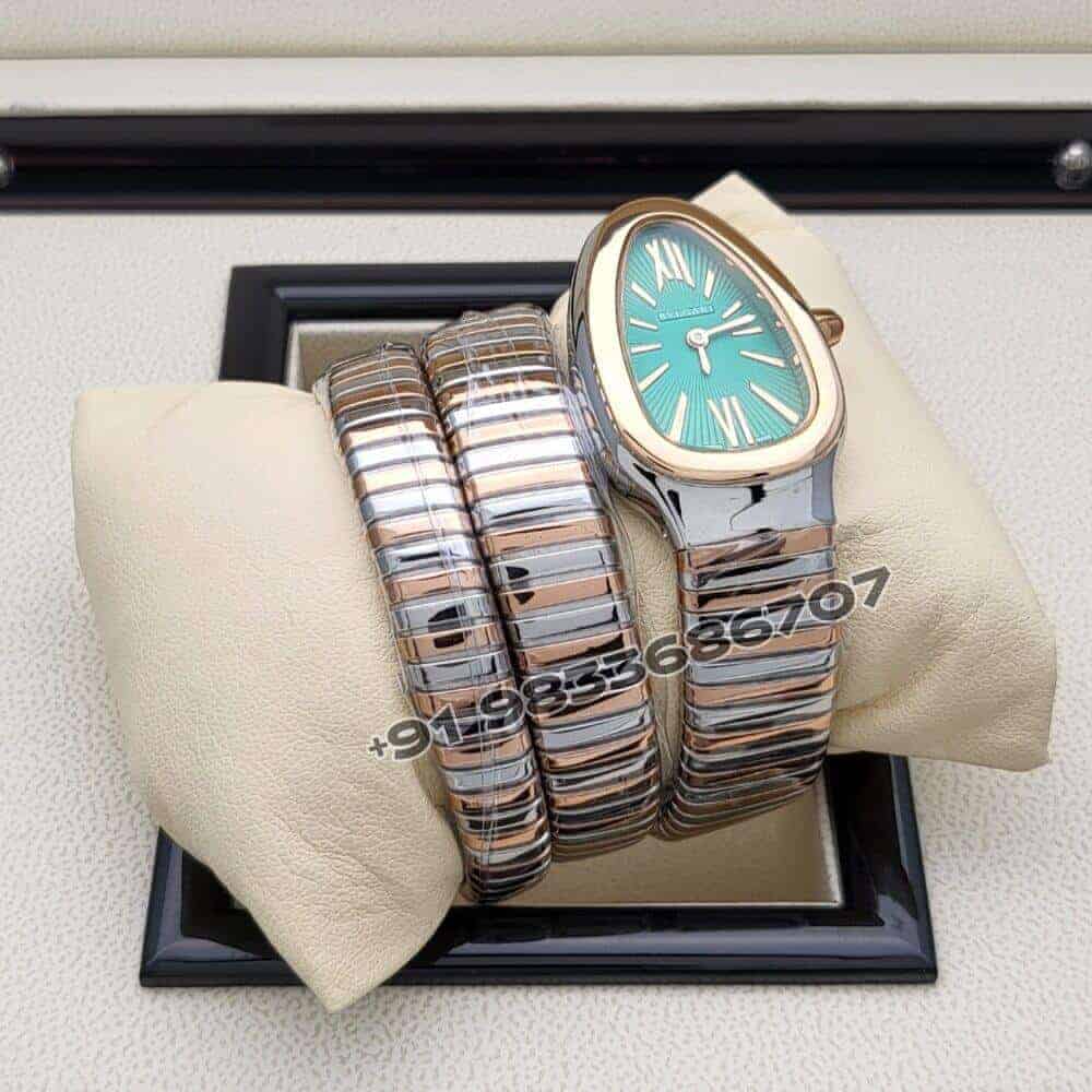 Bulgari Serpenti Dual Tone Double Spiral Green Dial Super High Quality Watch