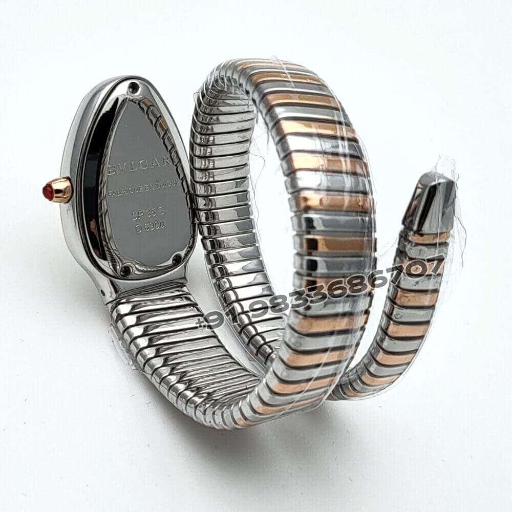 Bulgari Serpenti Dual Tone Single Spiral White Dial Brilliant Cut Diamond Set Bezel Super High Quality Watch