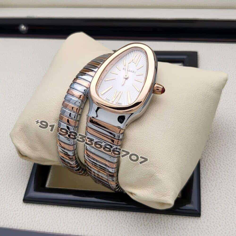 Bulgari Serpenti Dual Tone Single Spiral White Dial Super High Quality Watch