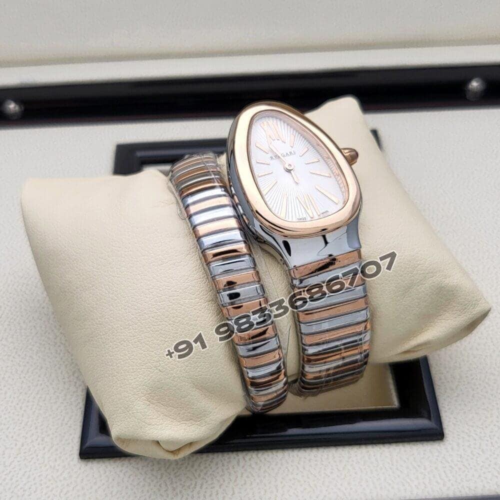 Bulgari Serpenti Dual Tone Single Spiral White Dial Super High Quality Watch