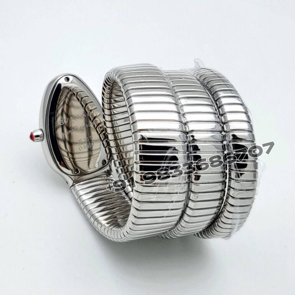 Bulgari Serpenti Stainless Steel Double Spiral Black Dial Super High Quality Watch