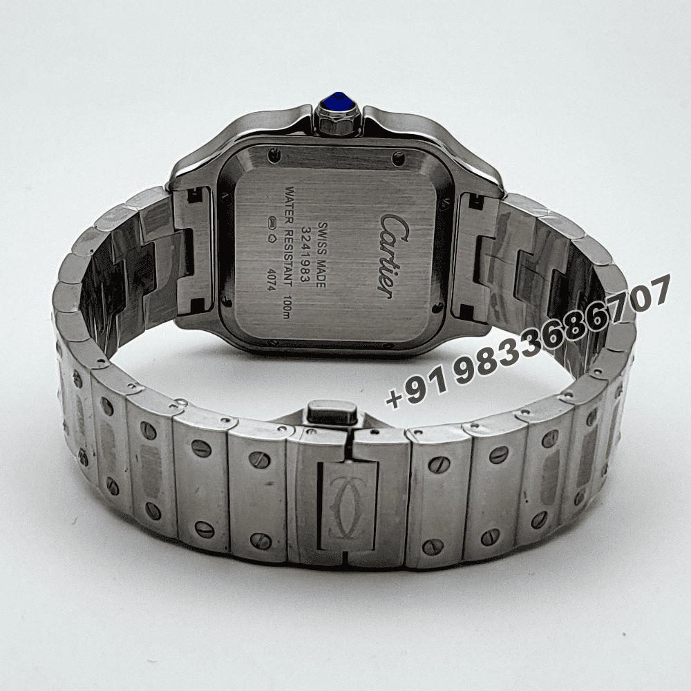 Cartier Santos Steel Green Dial High Quality Swiss Automatic Watch