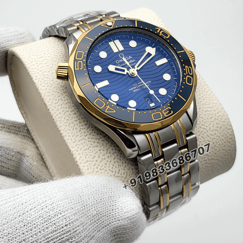 Omega Seamaster Diver 300M Dual Tone Blue Dial High Quality Swiss Automatic Watch