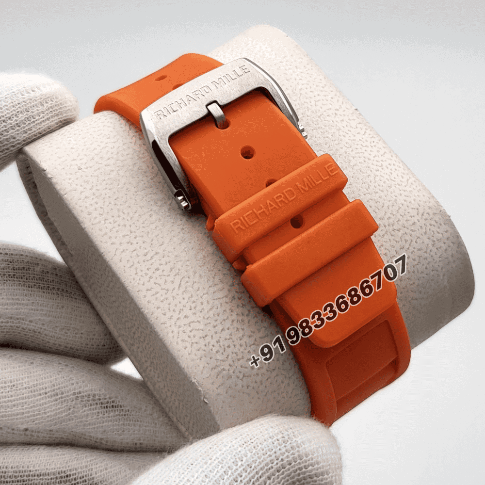Richard Mille RM 011-FM Flyback Chronograph Orange Rubber Strap Super High Quality Swiss Automatic Watch