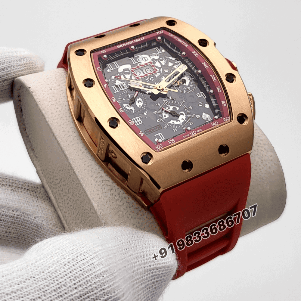 Richard Mille RM 011-FM Flyback Chronograph Orange Rubber Strap Super High Quality Swiss Automatic Watch