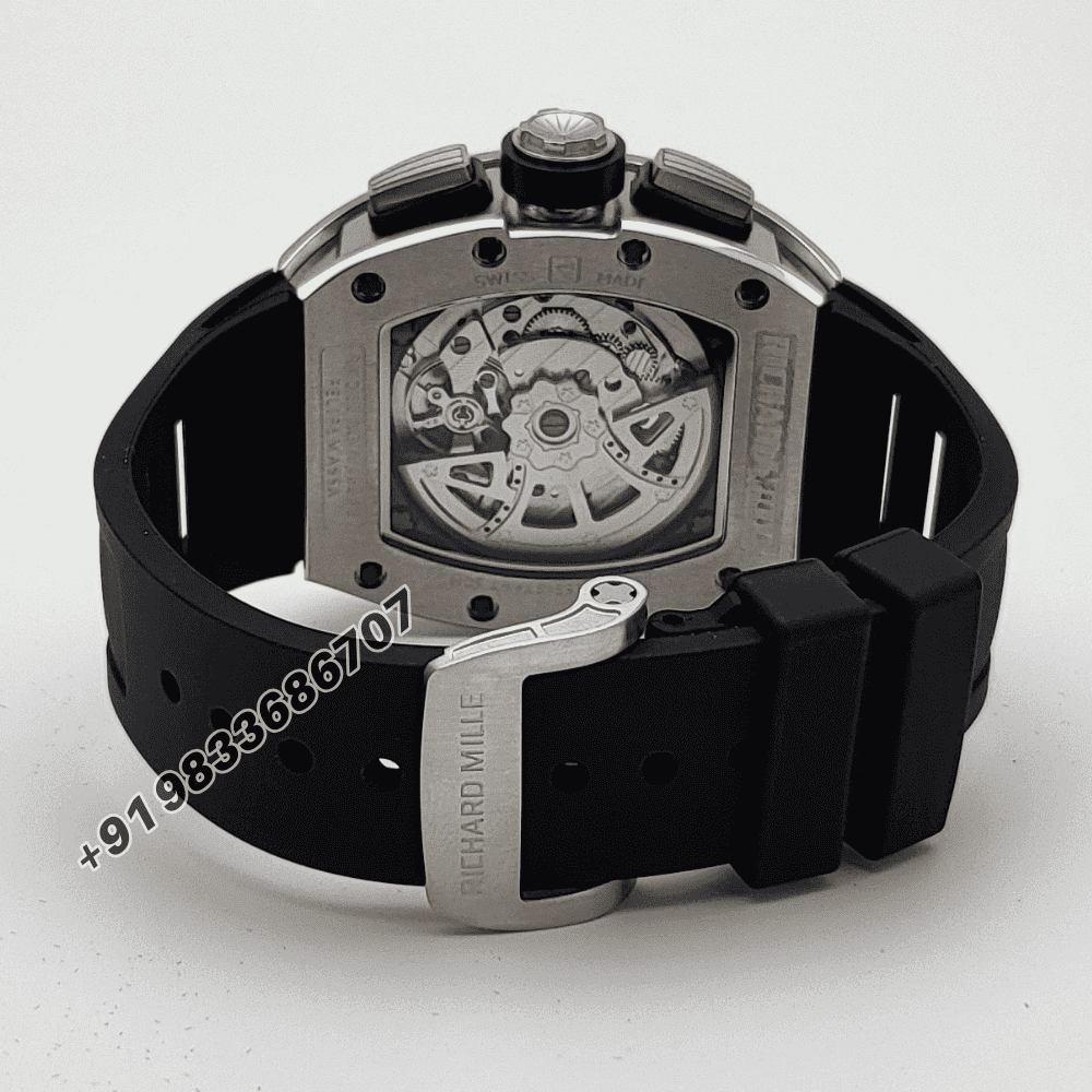 Richard Mille RM 011-FM Flyback Chronograph Titanium Black Rubber Strap Super High Quality Swiss Automatic Watch