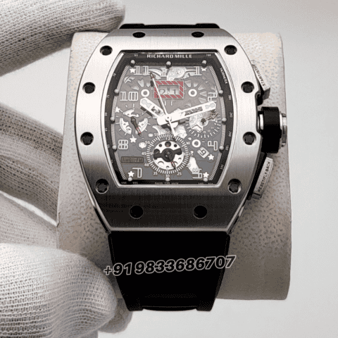Richard Mille RM 011-FM Flyback Chronograph Titanium Black Rubber Strap Super High Quality Swiss Automatic Watch