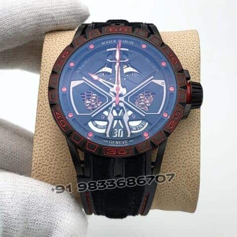 Roger Dubuis Excalibur Huracan 45mm Black Rubber Strap Super High Quality Swiss Automatic Watch