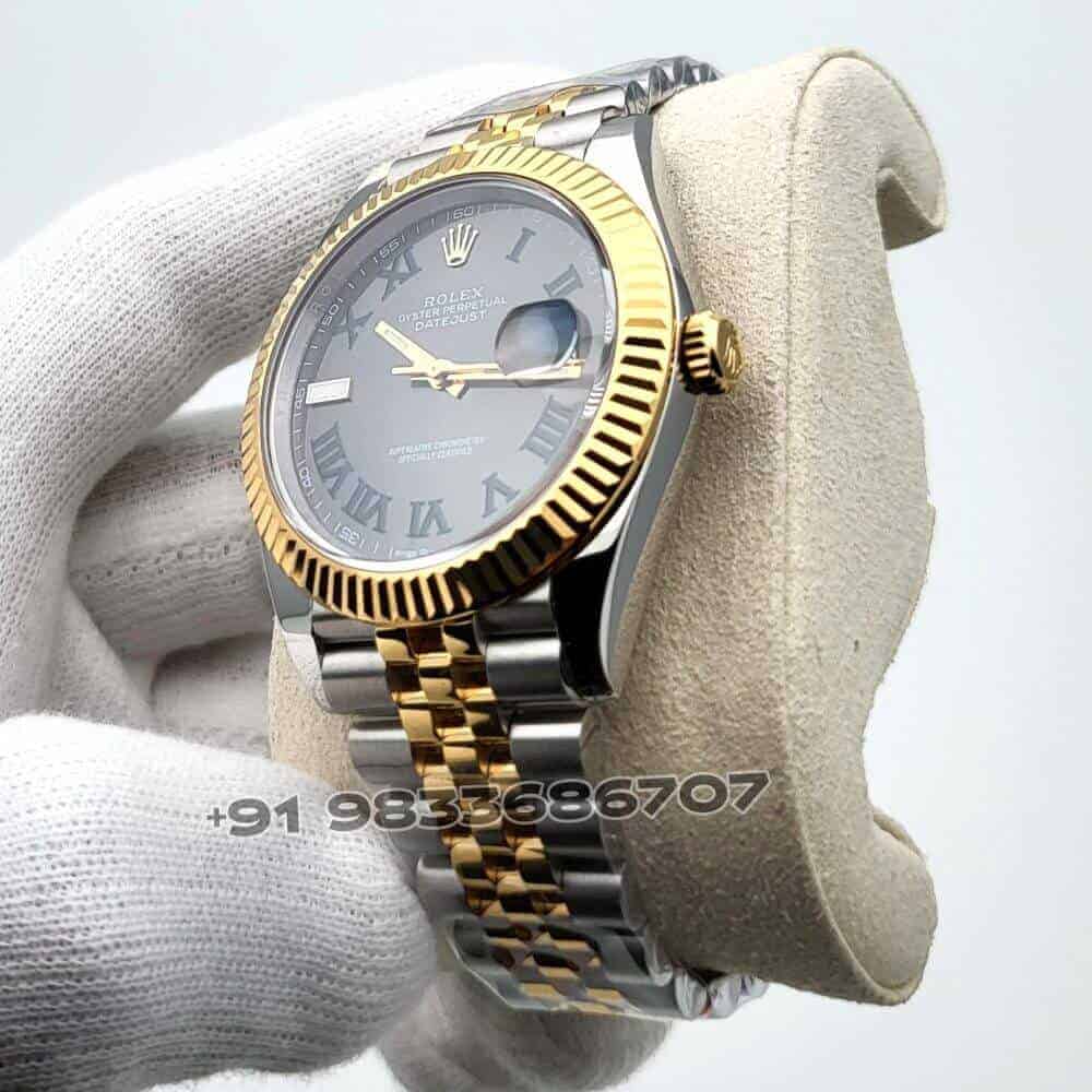 Rolex Datejust Oystersteel and Yellow Gold Slate Dial 41mm Exact 1:1 Top Quality Super Clone Swiss ETA 3235 Automatic Movement Watch