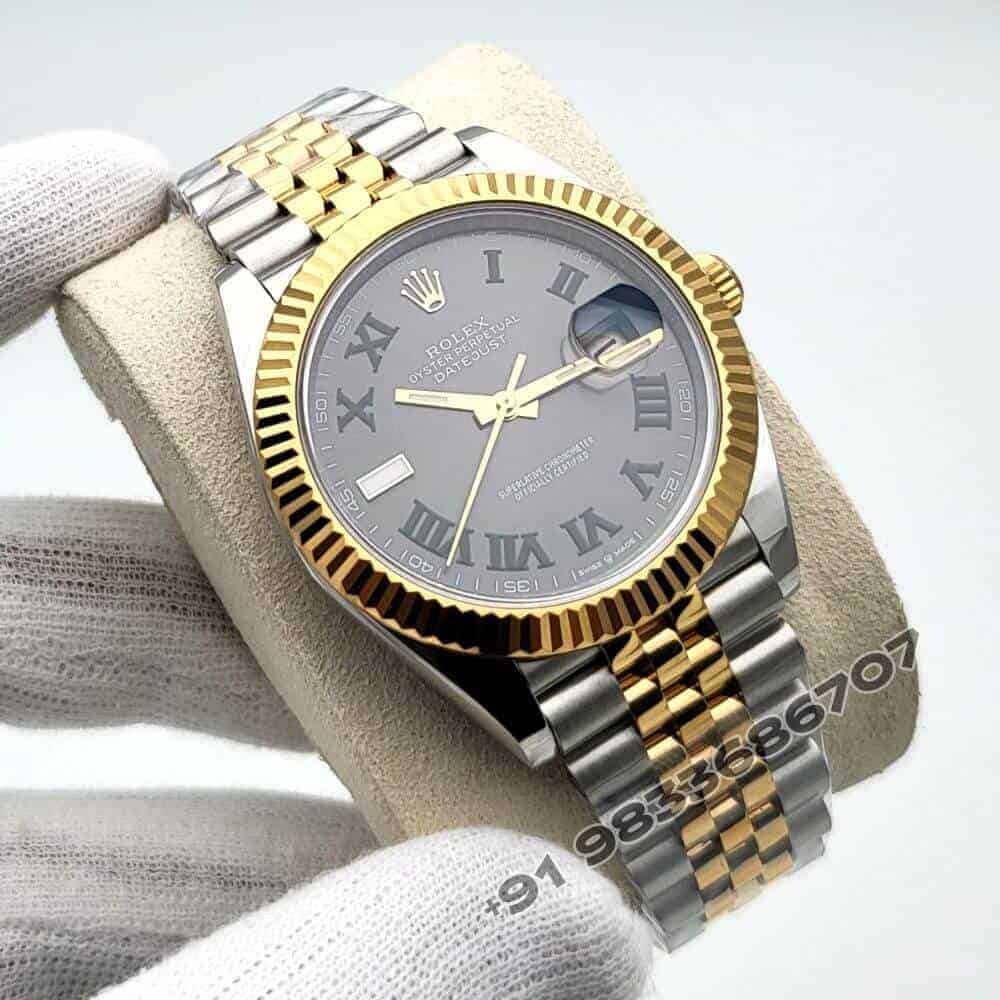 Rolex Datejust Oystersteel and Yellow Gold Slate Dial 41mm Exact 1:1 Top Quality Super Clone Swiss ETA 3235 Automatic Movement Watch