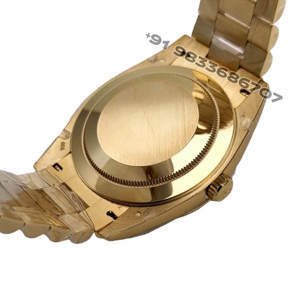 Rolex Day-Date 18kt Yellow Gold Bright Black Dial 40mm Exact 1:1 Top Quality Super Clone Replica Swiss ETA 3255 Automatic Movement Watch