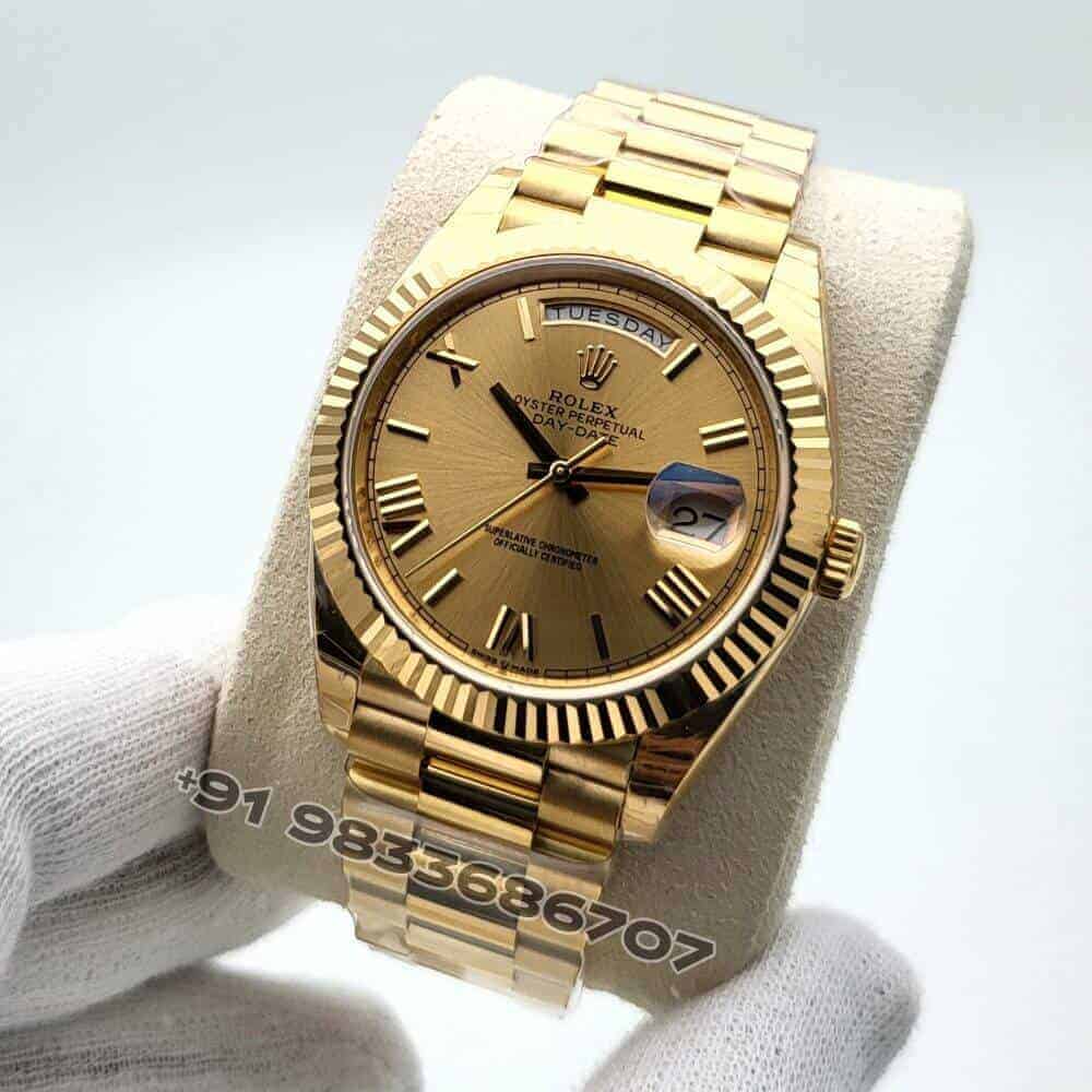Rolex Day-Date 18kt Yellow Gold Champagne-colour Dial 40mm Exact