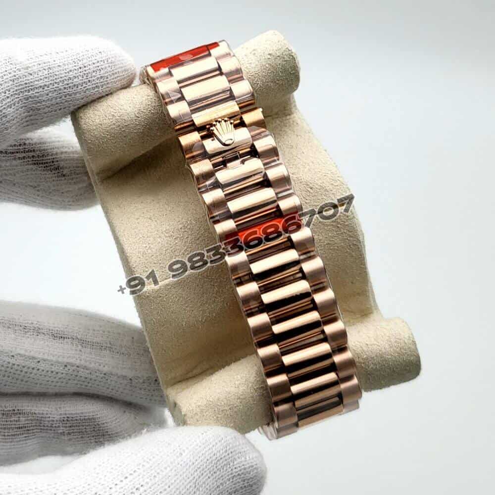 Rolex Day-Date Everose Gold Olive Green Dial 40mm Exact 1:1 Top Quality Super Clone Replica Swiss ETA 3255 Automatic Movement Watch