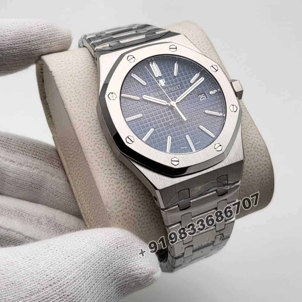 Audemars Piguet Royal Oak Stainless Steel Blue Dial 41mm Exact 1:1 Top Quality Super Clone Replica Swiss ETA 3120 Automatic Movement Watch