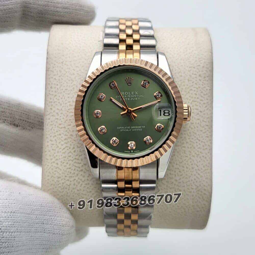 Rolex Datejust Diamond Marker Olive Green Dial