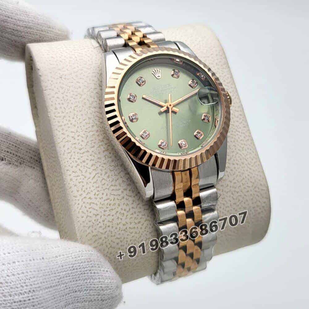 Rolex Datejust Diamond Marker Olive Green Dial