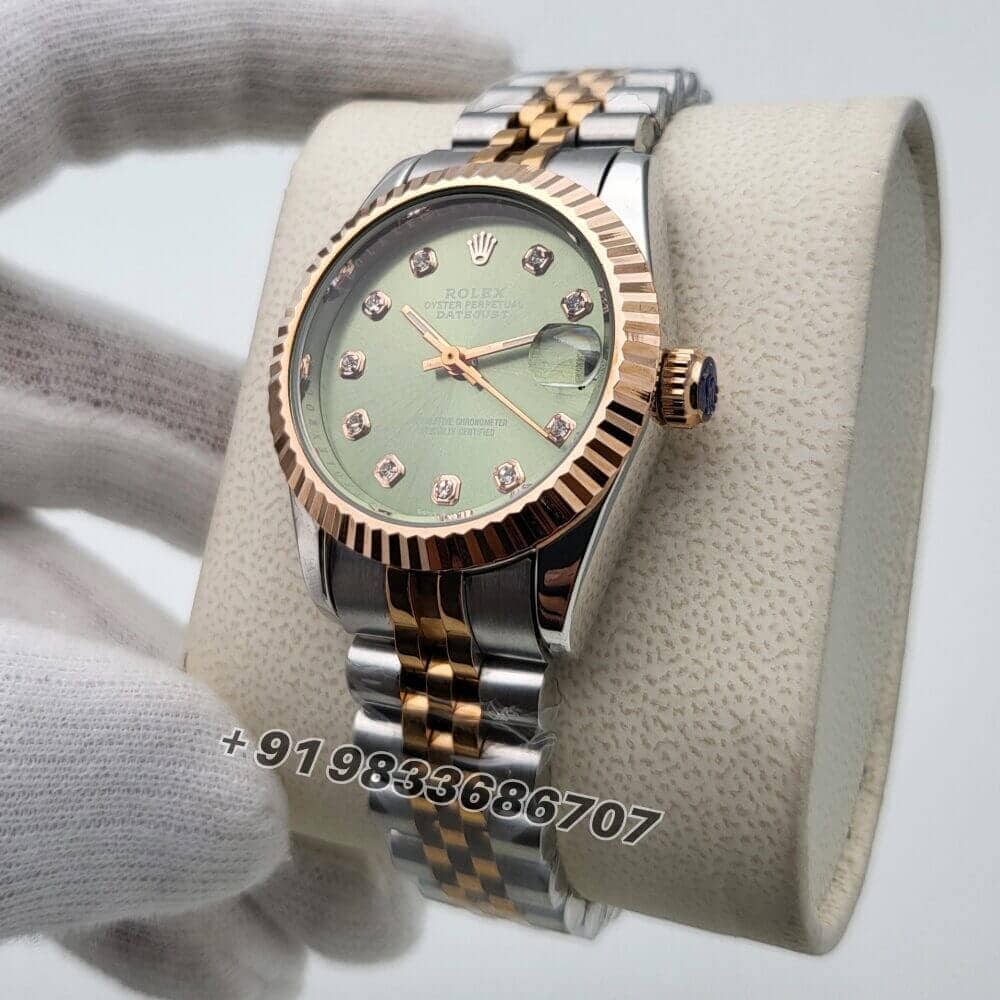 Rolex Datejust Diamond Marker Olive Green Dial