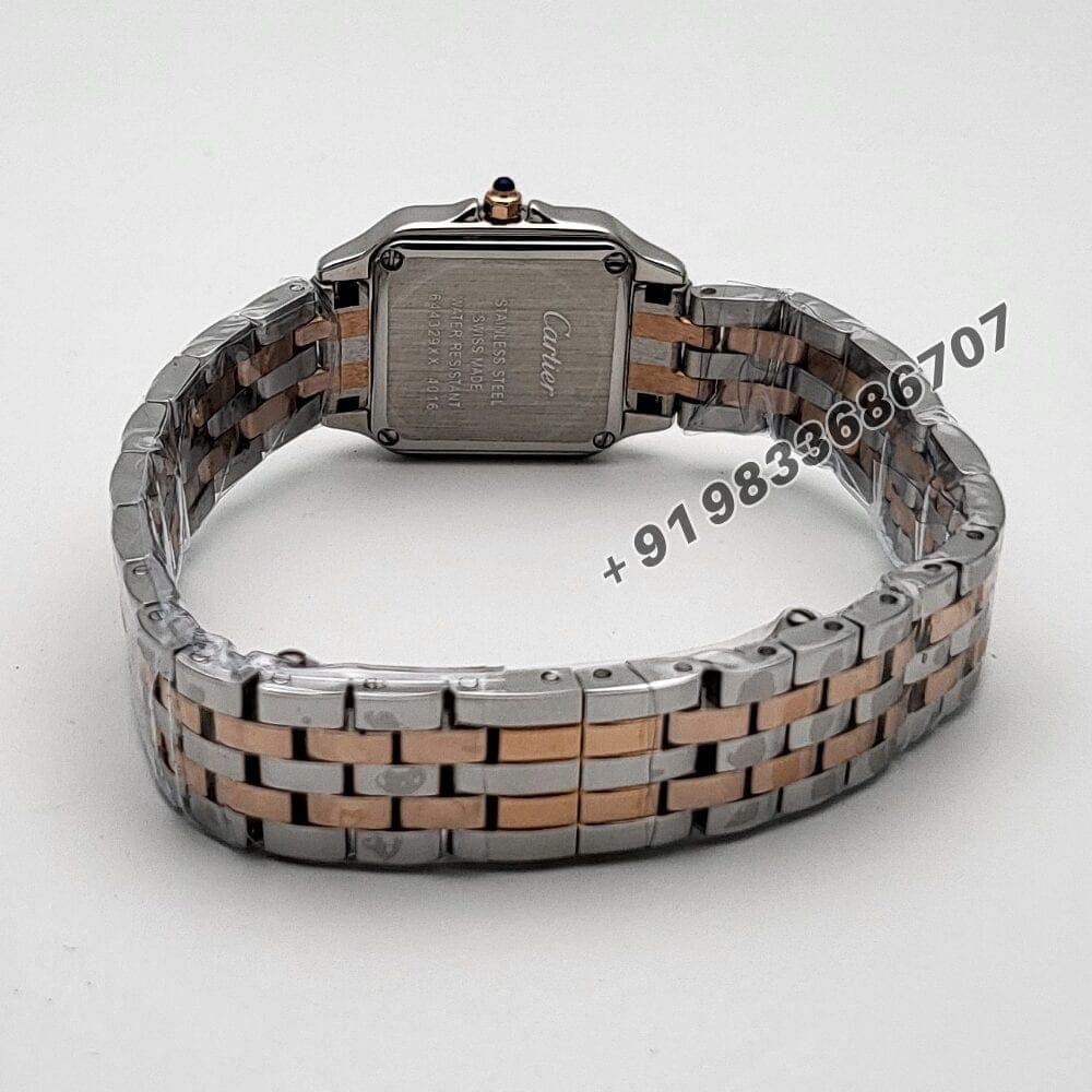 Cartier Panthere De Dual Tone White Dial with Brilliant Cut Diamonds Set Bezel Super High Quality Women’s Watch