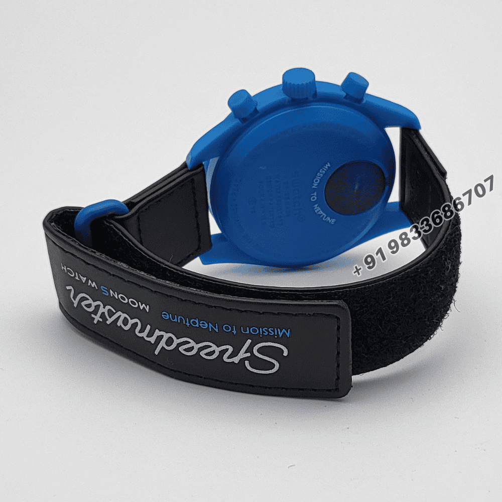 Omega Speedmaster Swatch Moonswatch Mission to Neptune Chronograph Blue Dial Super High Quality Watch (1)