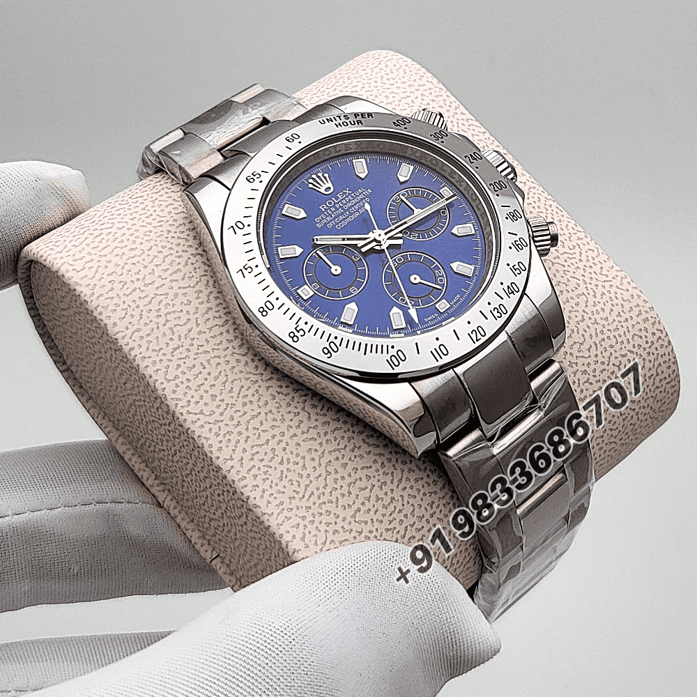 Rolex Cosmograph Daytona Stainless Steel Blue Dial 40mm High Quality Swiss Automatic Replica Watch - Image 3