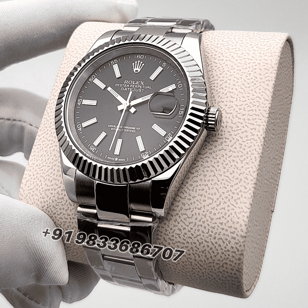 Rolex Datejust Bright Black Dial 41mm High Quality Swiss Automatic First Copy Watch - Image 2