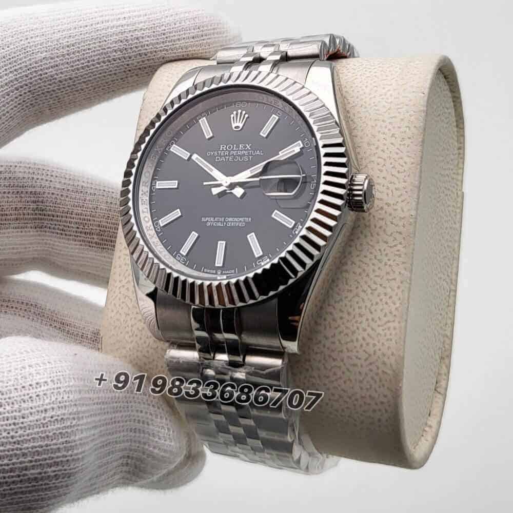 Rolex Datejust Bright Black Dial 41mm Jubilee Bracelet Super High Quality Swiss Automatic First Copy Watch