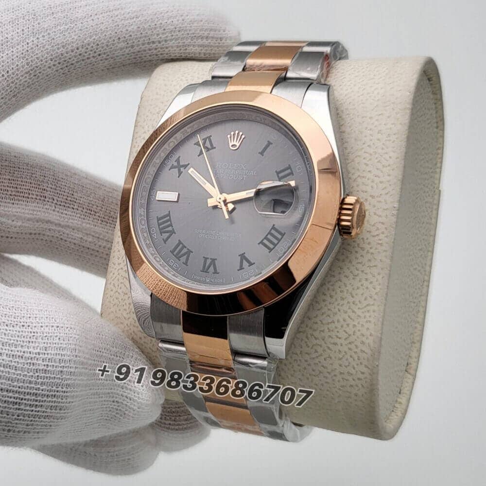 Rolex Datejust Dual Tone Roman Marking Slate Dial 41mm Super High Quality Swiss Automatic First Copy Watch