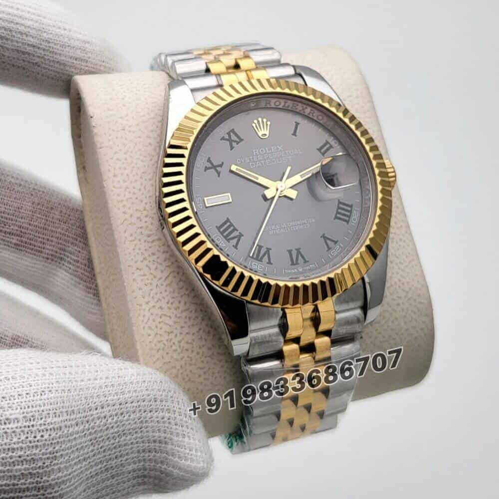 Rolex Datejust Dual Tone Roman Marking Slate Dial 41mm Super High Quality Swiss Automatic Replica Watch