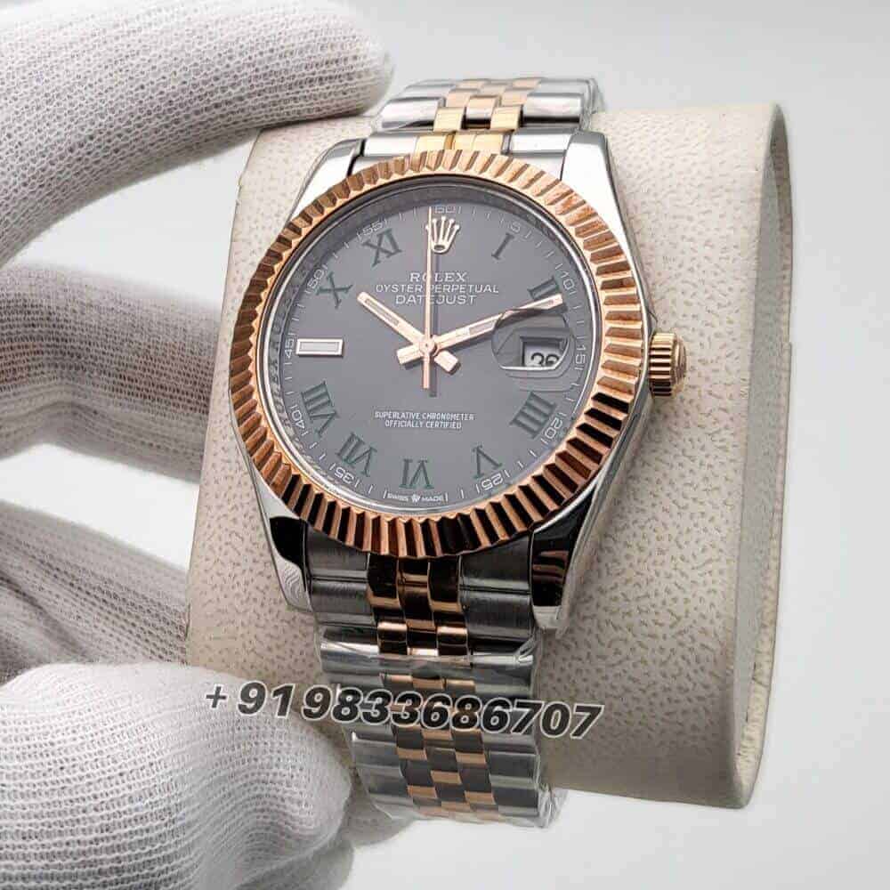 Rolex Datejust Dual Tone Slate Dial 41mm Jubilee Bracelet Super High Quality Swiss Automatic First Copy Watch