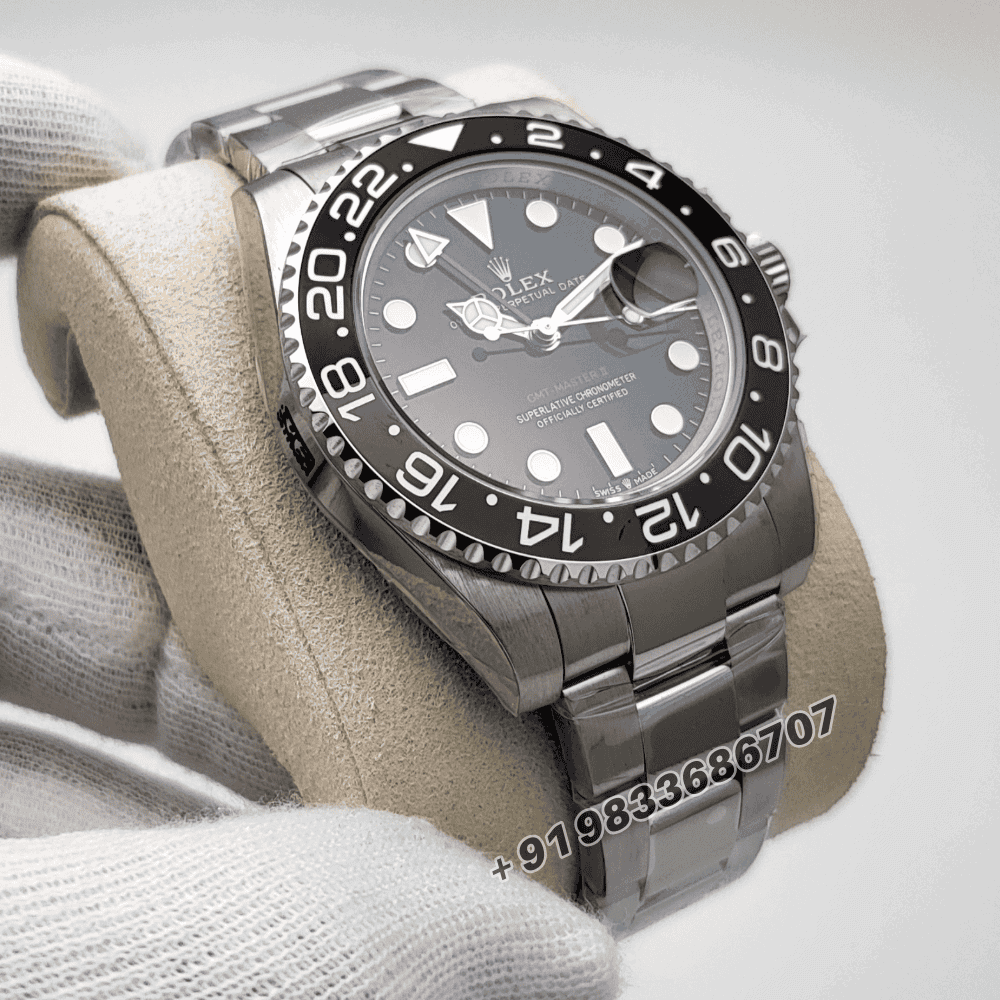 Rolex GMT Master II Black Dial 40mm Exact 1:1 Top Quality Replica Super Clone Swiss ETA 3285 Automatic Movement Watch