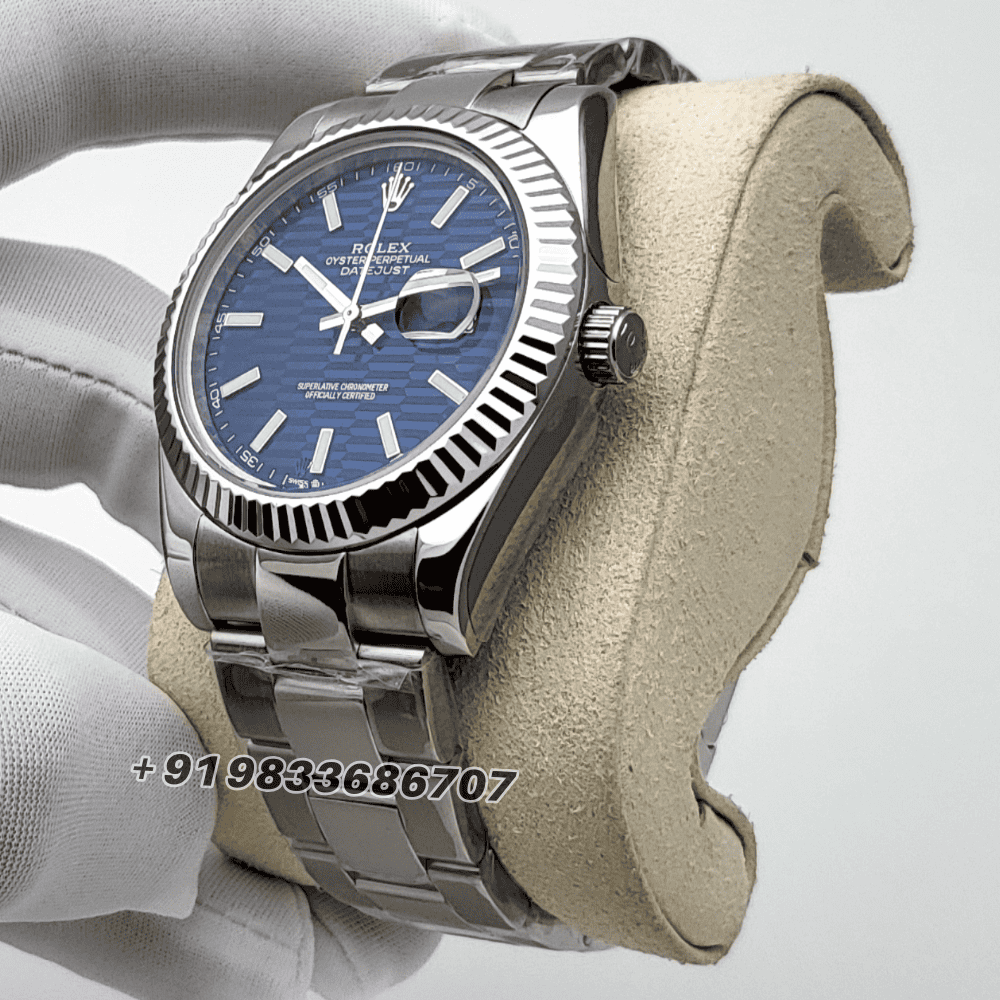 Rolex Datejust Stainless Steel Bright Blue Dial High Quality Swiss Automatic First Copy Watch (4)