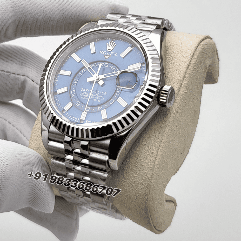Rolex Sky-Dweller Oystersteel and White Gold Bright Blue Dial 42mm Jubilee Bracelet Exact (5)