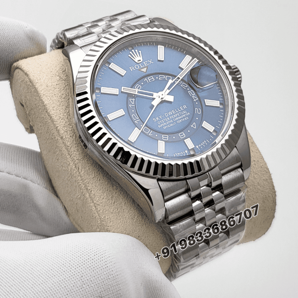 Rolex Sky-Dweller Oystersteel and White Gold Bright Blue Dial 42mm Jubilee Bracelet Exact (5)