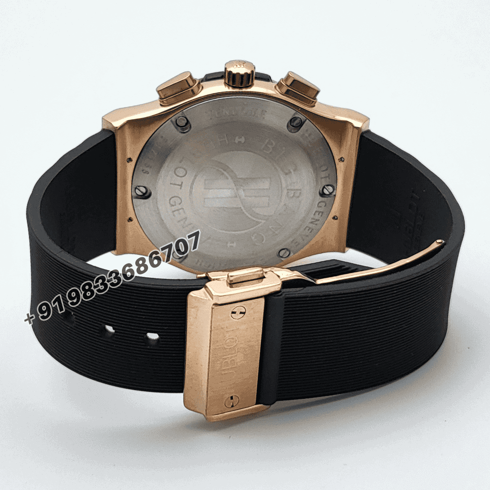 Hublot Classic Fusion Black Ceramic Chronograph Rubber Strap High Quality First Copy Watch