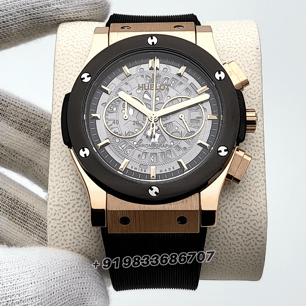 Hublot Classic Fusion Black Rubber Strap High Quality First Copy Watch