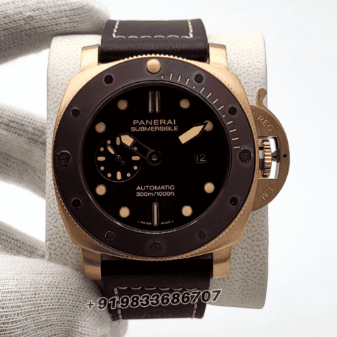 Luminor Panerai Submersible Bronzo Rose Gold Brown Dial High Quality Swiss Automatic Watch