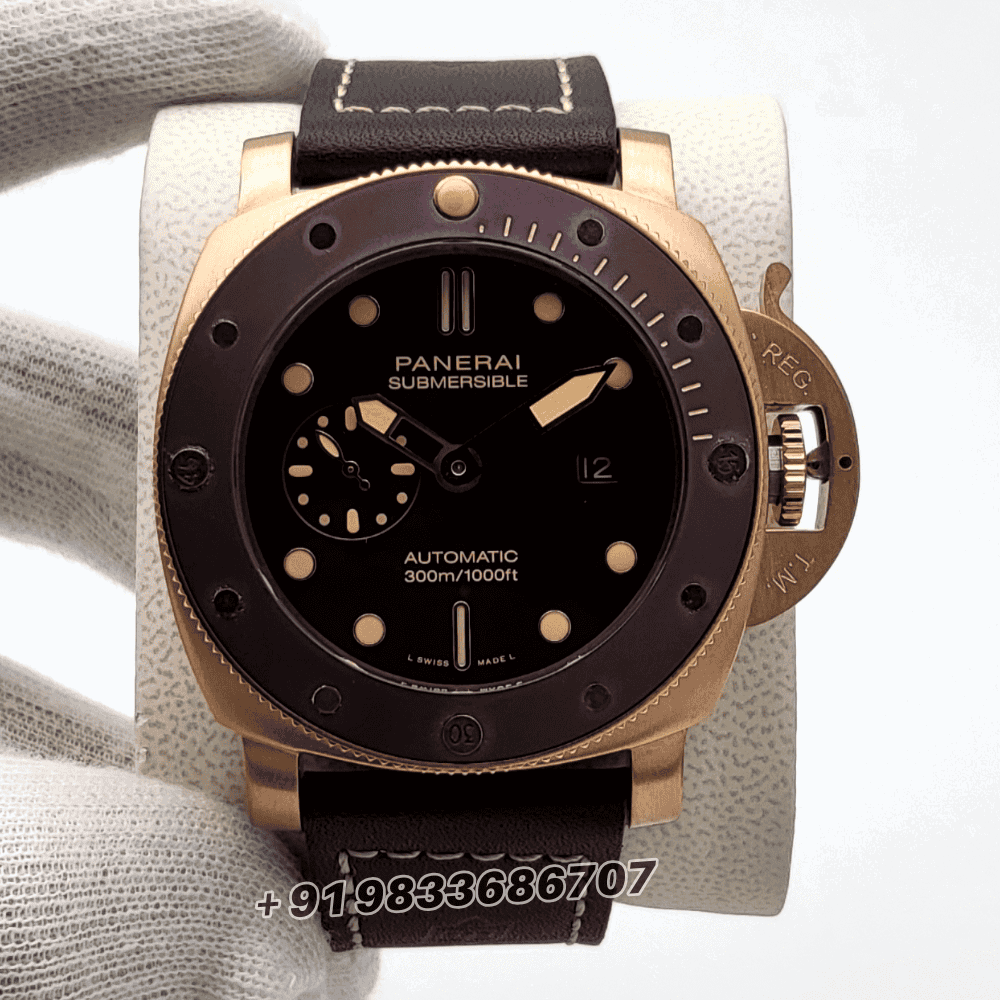 Luminor Panerai Submersible Bronzo Rose Gold Brown Dial High Quality Swiss Automatic Watch