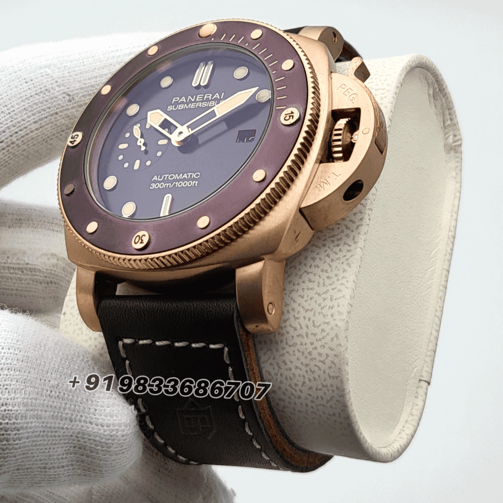 Luminor Panerai Submersible Bronzo Rose Gold Brown Dial High Quality Swiss Automatic Watch