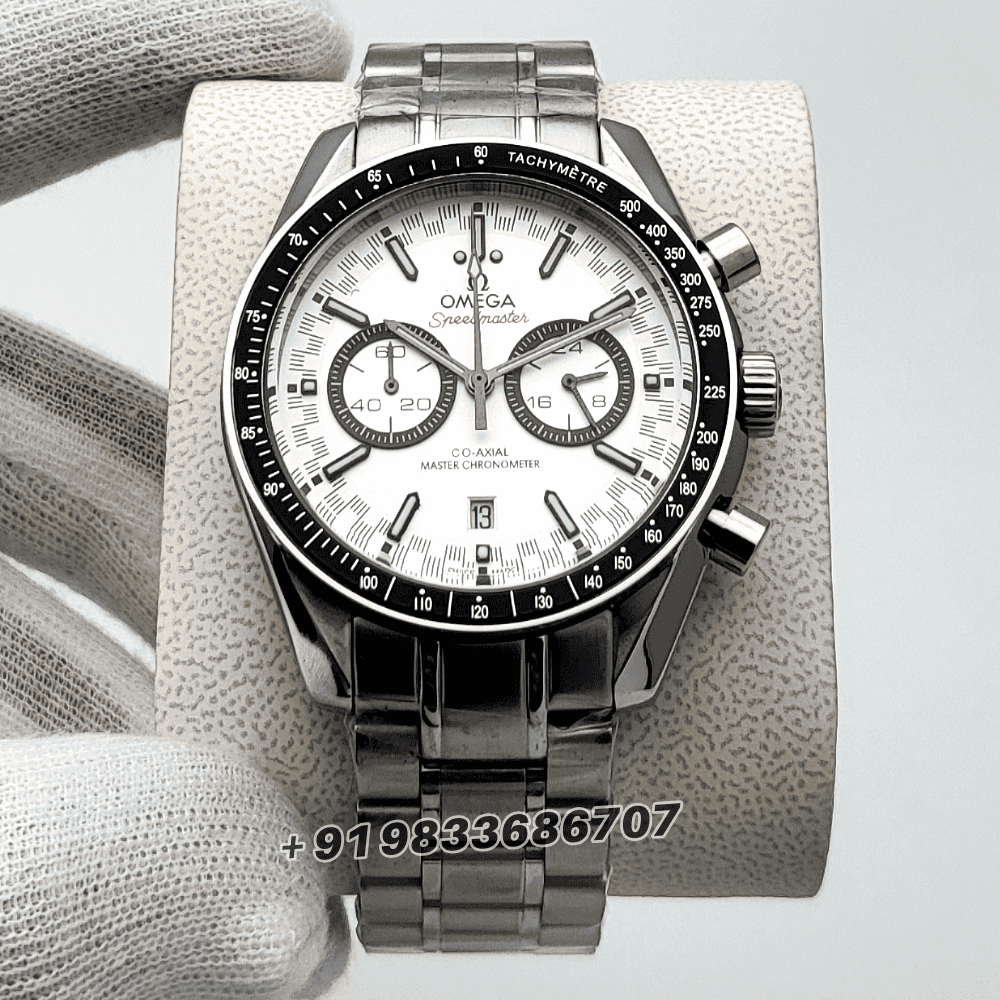 omega speedmaster replica Racing Co-Axial Master Chronograph White Dial