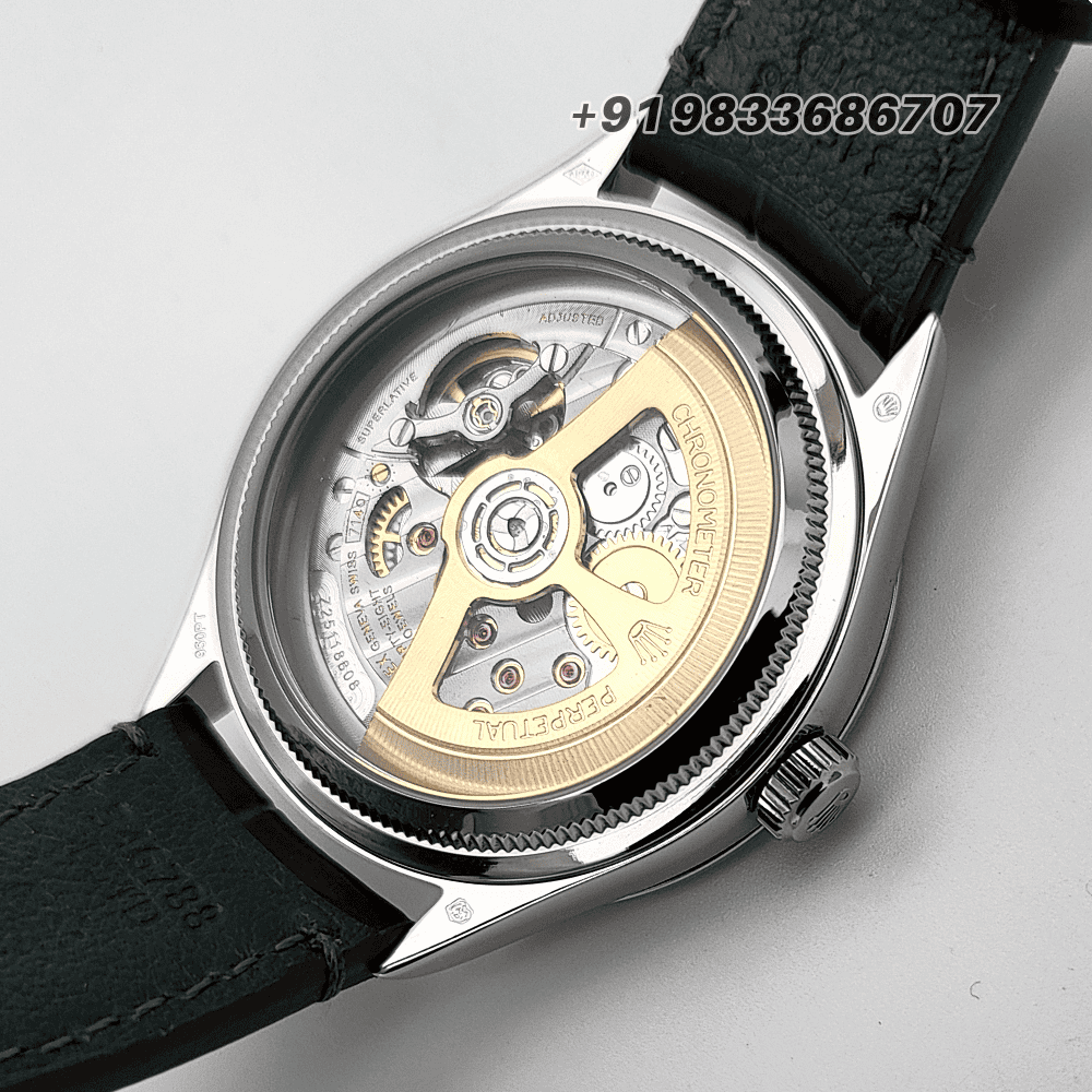 Rolex 1908 Platinum Ice Blue Dial Alligator Strap 39mm Exact (3)