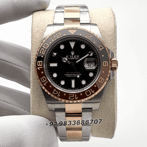 Rolex GMT Master II Rootbeer 2-Tone Black Dial 40mm Exact (3)