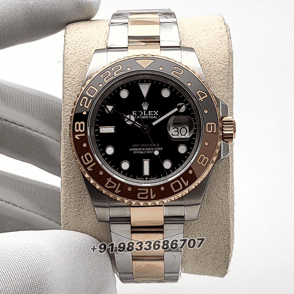 Rolex GMT Master II Rootbeer 2-Tone Black Dial 40mm Exact (3)