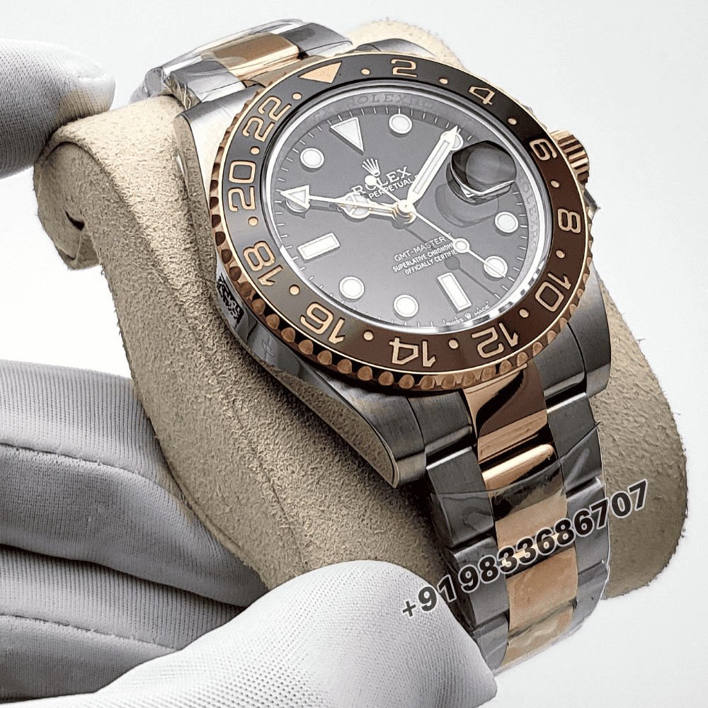 Rolex GMT Master II Rootbeer 2-Tone Black Dial 40mm Exact (3)