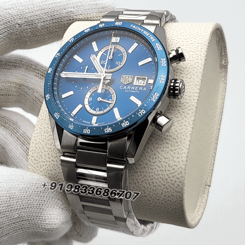 Tag Heuer Carrera Chronograph Blue Dial Stainless Steel High Quality Watch