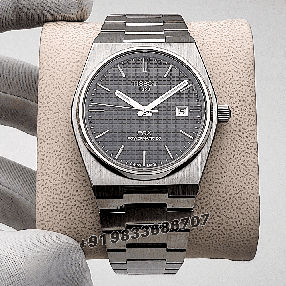Tissot PRX Powermatic 80 Stainless Steel Black Dial 40mm High Quality Swiss Automatic Movement First Copy Watch