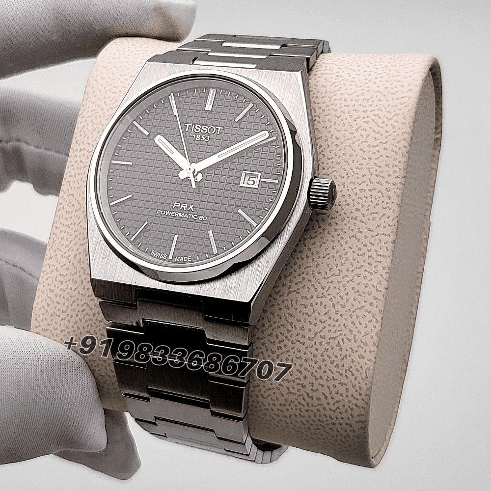 Tissot PRX Powermatic 80 Stainless Steel Black Dial 40mm High Quality Swiss Automatic Movement First Copy Watch