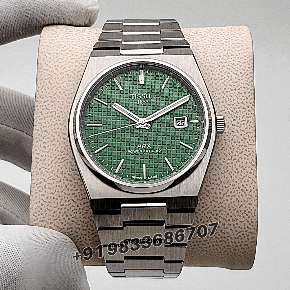 Tissot PRX Powermatic 80 Stainless Steel Green Dial 40mm High Quality Swiss Automatic Movement First Copy Watch