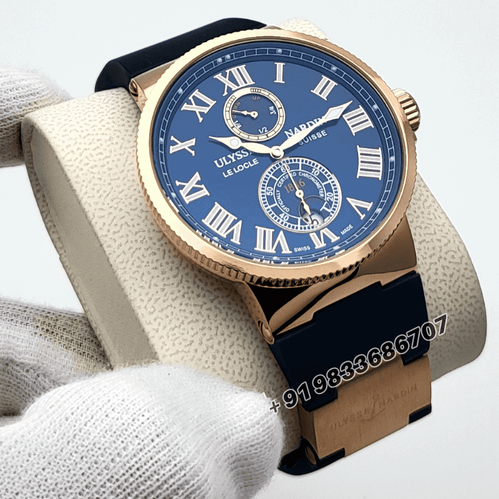 Ulysse Nardin Marine Torpilleur Rose Gold Blue Dial High Quality Swiss Automatic Watch