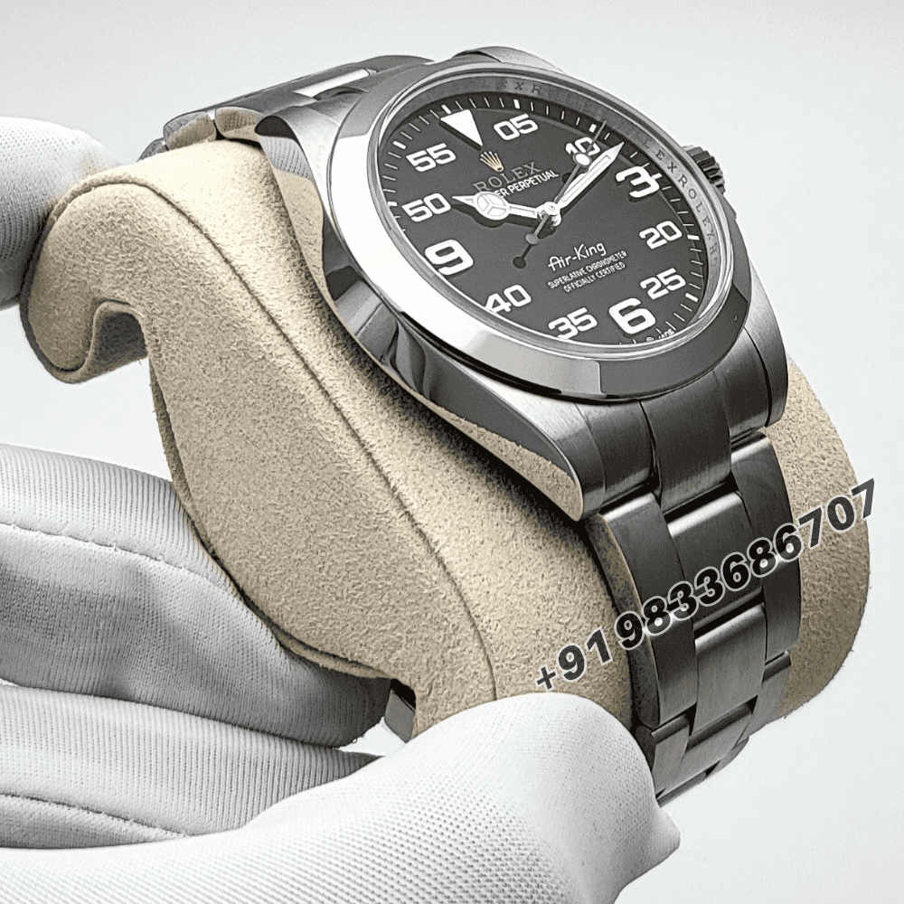 Rolex Air-King 40mm Black Dial Oystersteel Bracelet Exact 1:1 Top Quality Super Clone Replica Swiss ETA 3230 Automatic Movement Watch