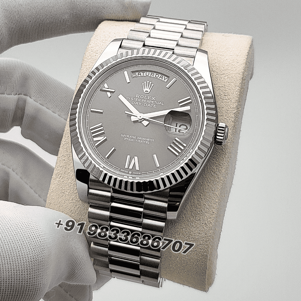 Rolex Day-Date Oyster Platinum Olive Green Dial 40mm Exact 1:1 Top Quality Super Clone Replica Swiss ETA 3255 Automatic Movement Watch - Image 2